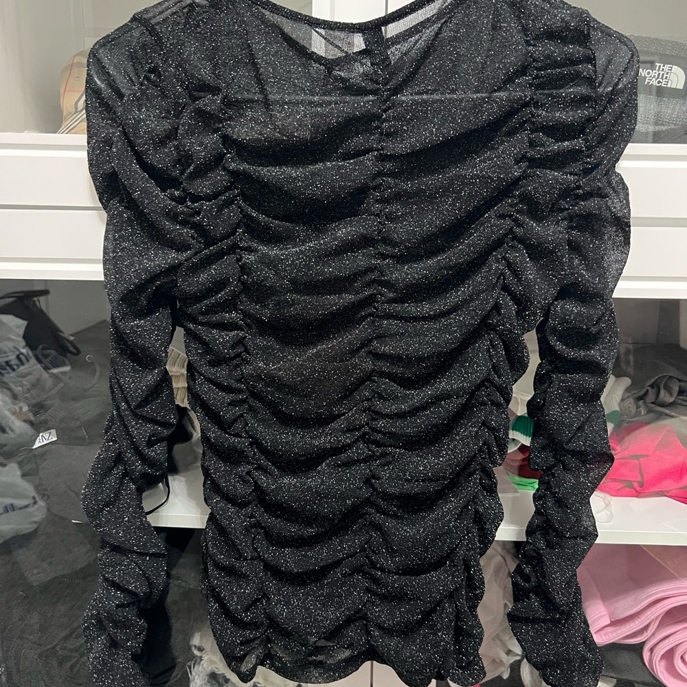H&M Black Sparkle Long Sleeve Top